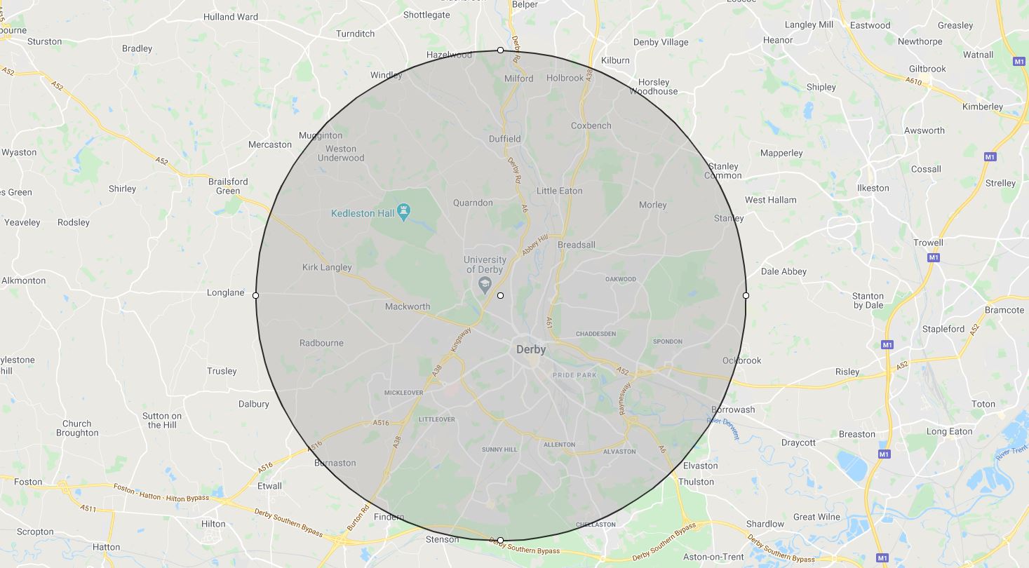 Areas we cover DE22 Areas we cover DE22